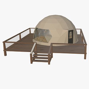 Geodesic Dome Structure On Platform