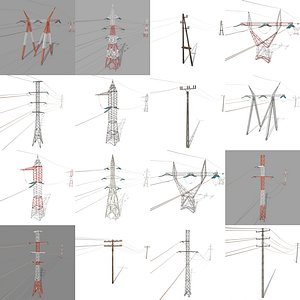 3D pack electricity poles