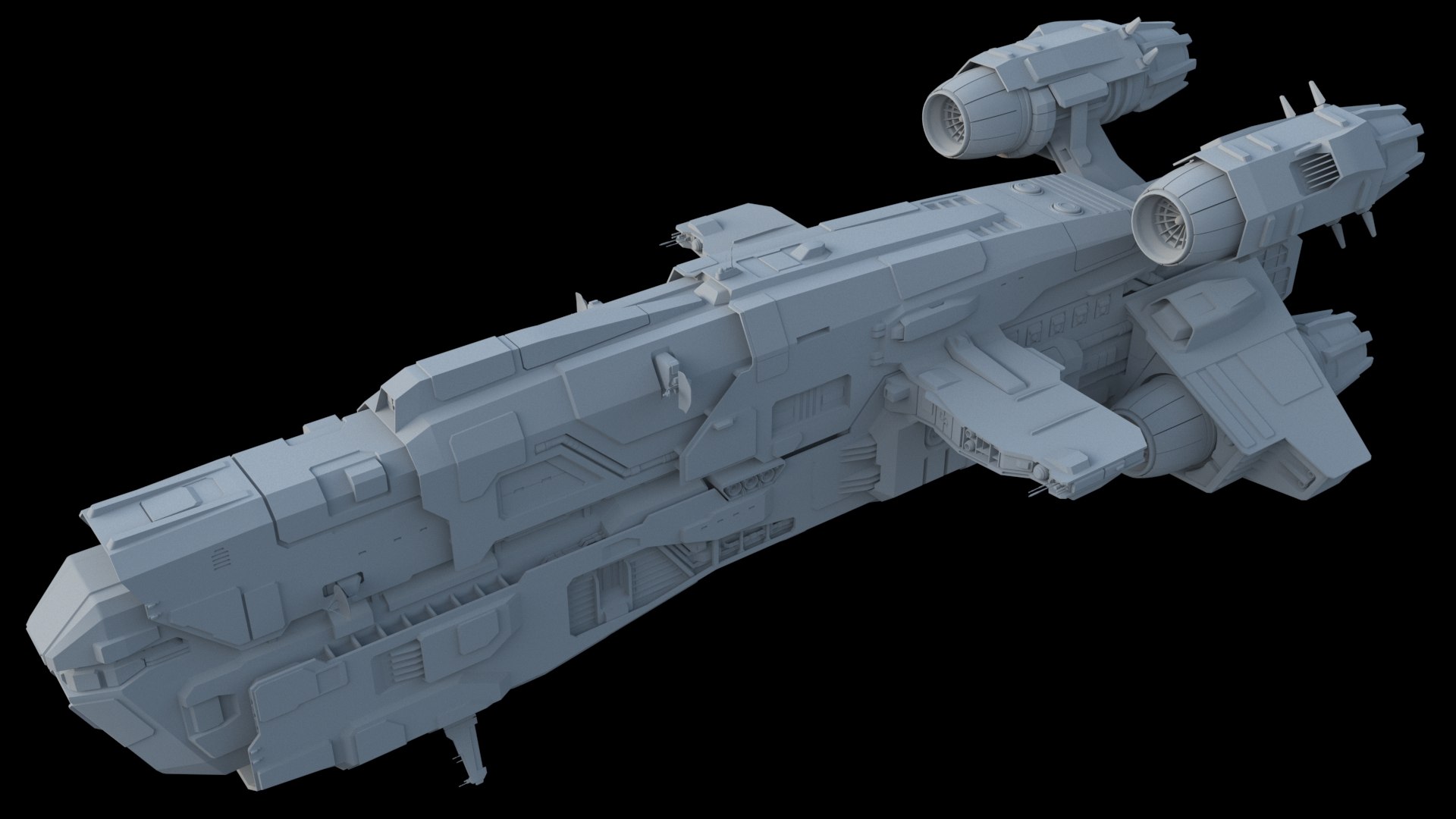 3D Sci Fi Spaceship - Transport Ship Model - TurboSquid 2137196