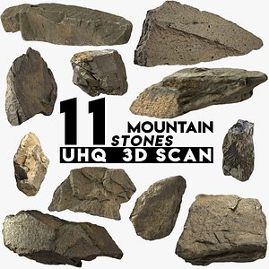 3D 12 mountain rocks pbr model