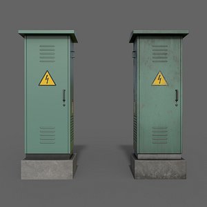 3D PBR Electric Box Green V2