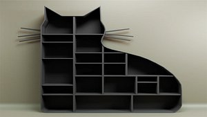 Black Cat Book Shelf 3D model
