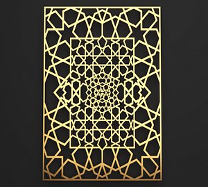 3D Arabic Pattern Panel