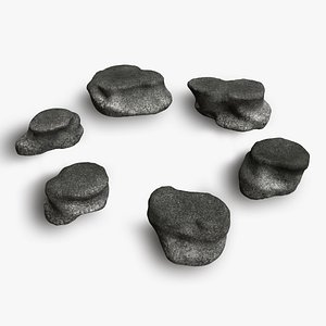 Short Flat Rocks - Rough 1 3D model