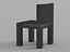 Silla de bloques geométricos negros con asiento y respaldo empotrados (modelo 3D)