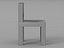 Silla de bloques geométricos negros con asiento y respaldo empotrados (modelo 3D)
