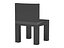 Silla de bloques geométricos negros con asiento y respaldo empotrados (modelo 3D)
