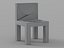 Silla de bloques geométricos negros con asiento y respaldo empotrados (modelo 3D)
