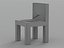 Silla de bloques geométricos negros con asiento y respaldo empotrados (modelo 3D)