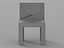 Silla de bloques geométricos negros con asiento y respaldo empotrados (modelo 3D)