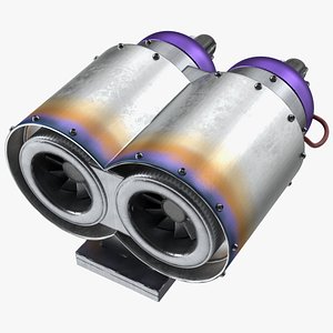 3D Jet Double Engine model