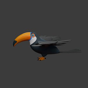 Toucan cartoon 3D model