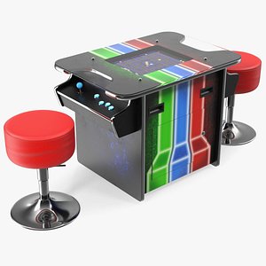 Cocktail Table Arcade Machine with Stools