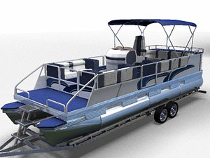 3dsmax Inflatable Fishing Pontoon Boat