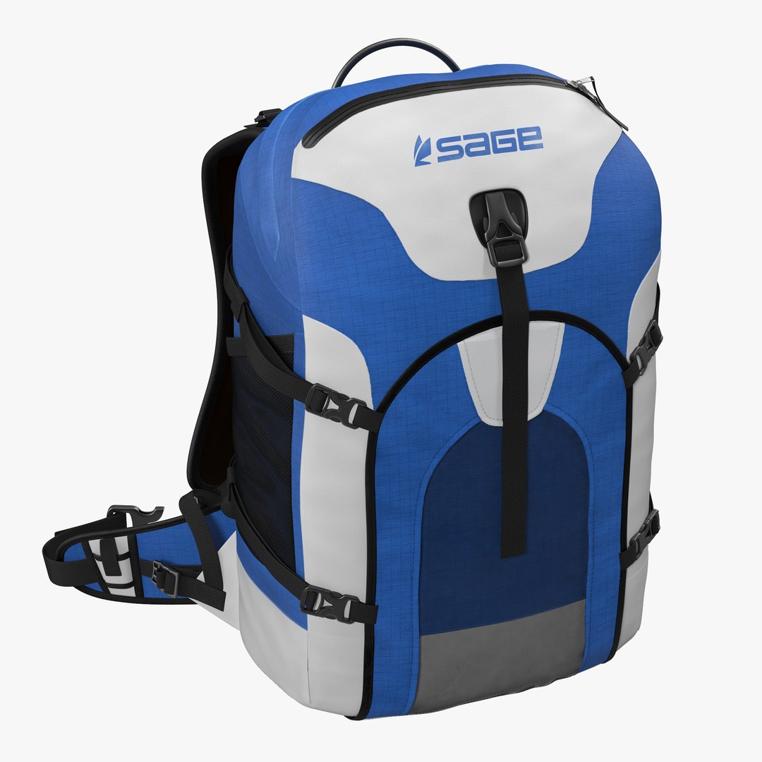 Fishing Backpack 3D Model 3D model preview