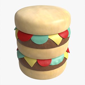 3D Cheeseburger Cake Tall model