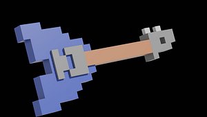 Minecraft Style Guitar  Low Poly 3D Mode 3D