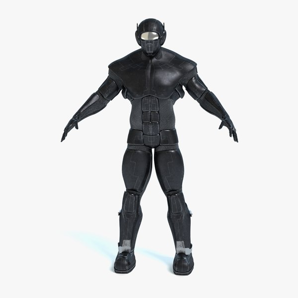 male futuristic soldier 3d model