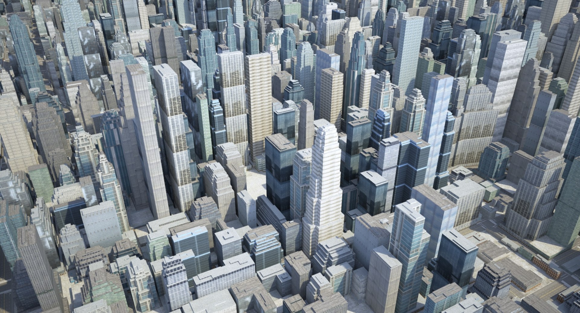 3d Cityscape Scene Highrise Model