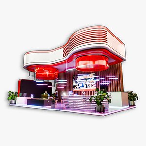 Modern Futuristic Trade Show Booth Design Blender 3D Model 3D model model
