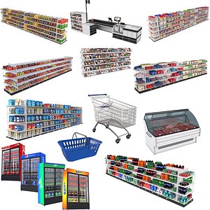 big supermarket shopping cart model