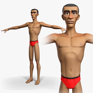 Cartoon male character Maurice base mesh game ready 3D model
