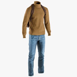 3D model realistic men s pants