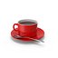 3D Red Coffee Cup With Spoon