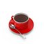 3D Red Coffee Cup With Spoon