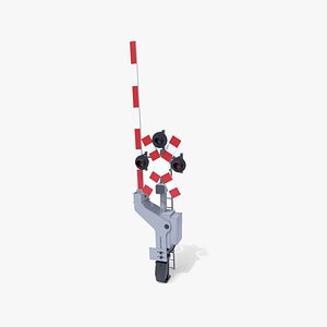 railway crossing traffic light 3D model