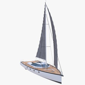 Offshore Sailing Yacht - Black 3D model
