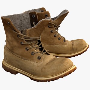 3D Old Suede Boots model