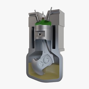 4 stroke car engine 3d model