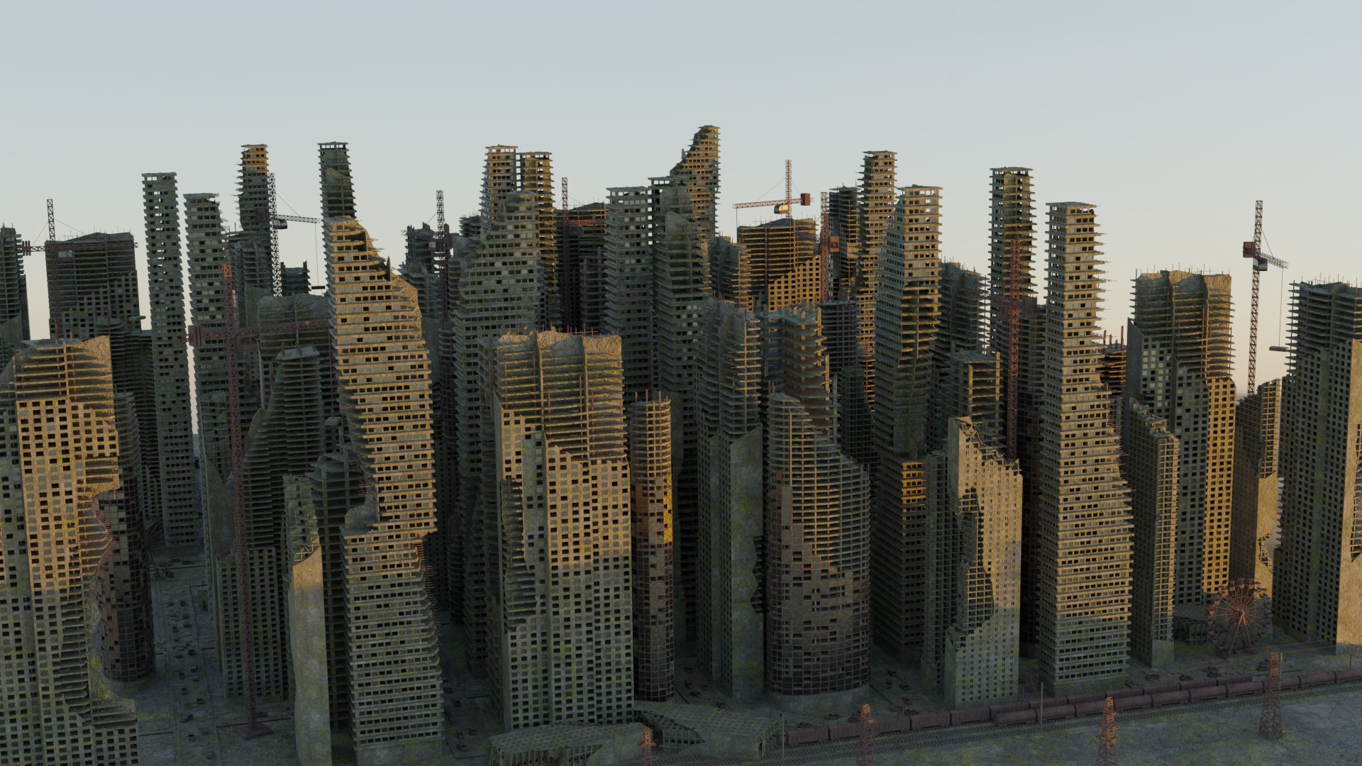 3D Post Apocalyptic Ruined City - TurboSquid 1737102