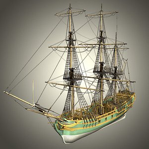 ship naval french 3d model