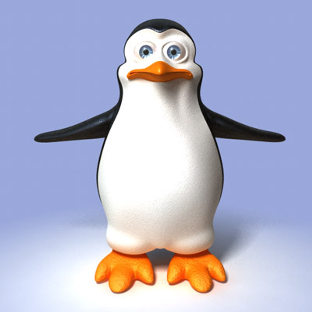 Penguin Cartoon Toon 3d Obj