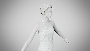Dress 22 Aqua Meadow Mosaic 3D model