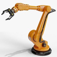 industrial robot arm clean lowpoly