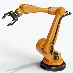 industrial robot arm clean lowpoly