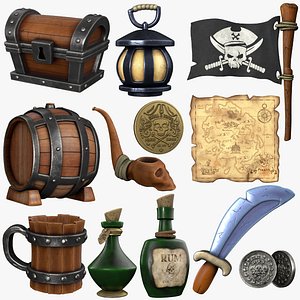 3D model Cartoon Pirate Collection