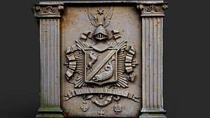 antic wall ornament arch element PBR photogrammetry model