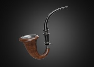 Vintage wooden tobacco pipe smoking