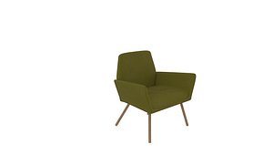 armchair fabric wooden model