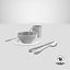 dinner dinnerware 3d max