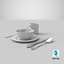 dinner dinnerware 3d max