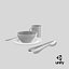 dinner dinnerware 3d max