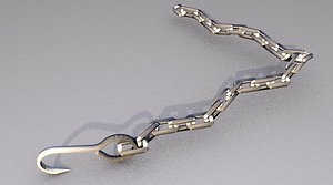 low poly hook chain 3D model