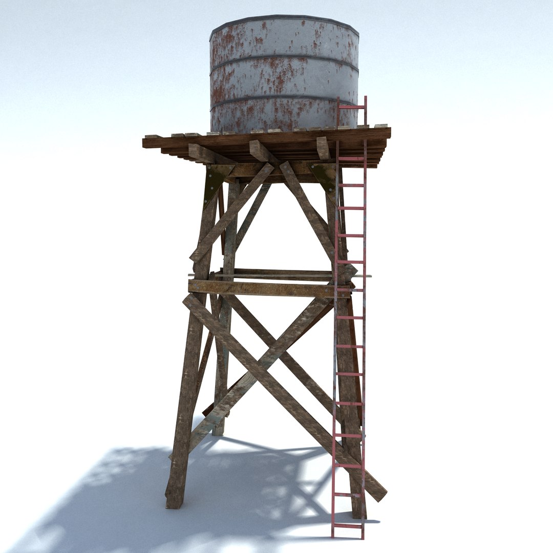 old wild west water tank 3d 3ds