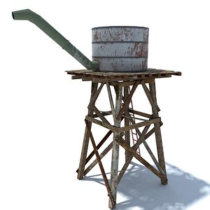 old wild west water tank 3d 3ds