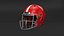 Black Man American Football Player Crouching Red Uniform